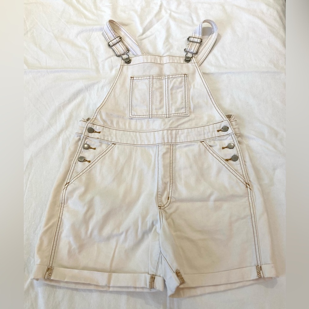 Universal Thread Shortalls Shorts Overalls Cream 4 / 27